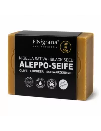 Aleppo-Seife Black Seed (Nigella Sativa), vegan All-in-One mit Schwarzkümmelöl – mit Verpackung