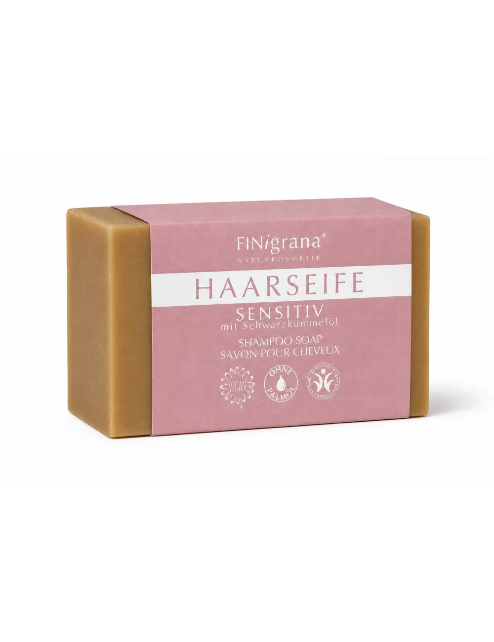 Aleppo-Haarseife Sensitiv mit Schwarzkümmelöl – für empfindliche Kopfhaut, vegan & BDIH-zertifiziert - mit Verpackung Aleppo-Haarseife Sensitiv mit Schwarzkümmelöl – für empfindliche Kopfhaut, vegan & BDIH-zertifiziert - mit Verpackung
