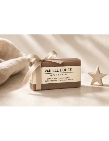 Hand- & Duschseife mit Bio-Karité-Butter vegan - Vanille Douce (Süsse Vanille) - als Geschenk Hand- & Duschseife mit Bio-Karité-Butter vegan - Vanille Douce (Süsse Vanille) - als Geschenk