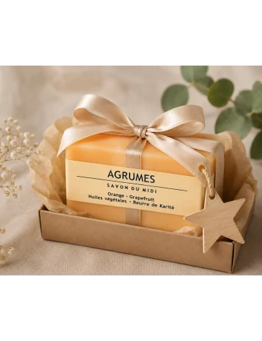 Hand- & Duschseife mit Bio-Karité-Butter vegan - Agrumes - als Geschenk Hand- & Duschseife mit Bio-Karité-Butter vegan - Agrumes - als Geschenk
