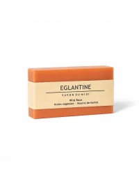 Hand- & Duschseife mit Bio-Karité-Butter vegan - Eglantine (Wildrose) - mit Verpackung