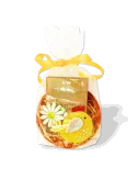 Ostergeschenk Set - Dusch- & Handseife & Seifenschale rund - Naturseife