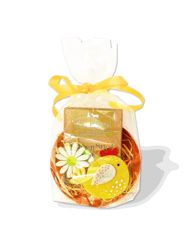 Ostergeschenk Set - Dusch- & Handseife & Seifenschale rund - Naturseife