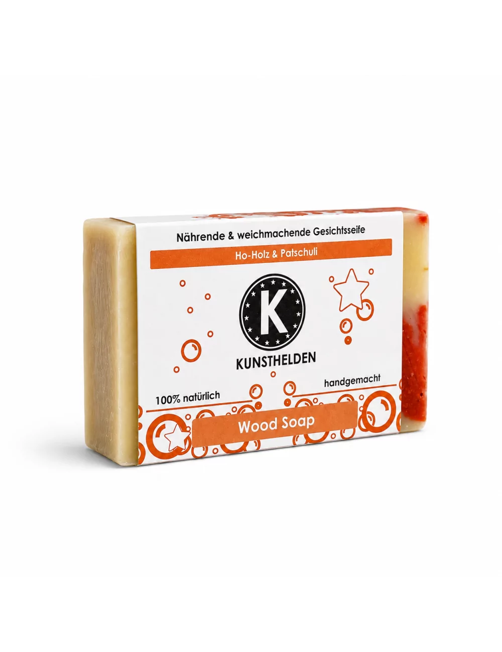 Gesichtsseife mit Ho-Holz & Patschuli - Naturseife Wood Soap mit Bandrolle verpackt Gesichtsseife mit Ho-Holz & Patschuli - Naturseife Wood Soap mit Bandrolle verpackt