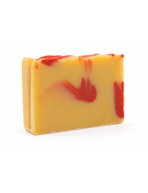 Gesichtsseife mit Ho-Holz & Patschuli - Naturseife Wood Soap mit Bandrolle verpackt