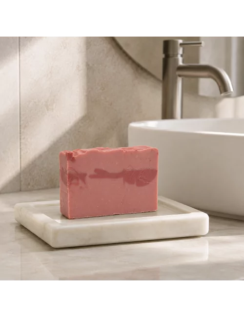 Hand- & Duschseife mit Rosengeranie - Naturseife Rose & Apricot Shower - mit Verpackung