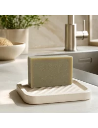 Gesicht - & Duschseife mit Eisenkraut & grüner Ton - Naturseife Green Earth Soap - in der Küche