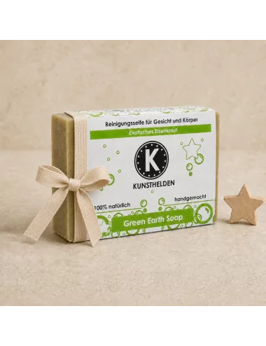 Gesicht - & Duschseife mit Eisenkraut & grüner Ton - Naturseife Green Earth Soap - als Geschenk Gesicht - & Duschseife mit Eisenkraut & grüner Ton - Naturseife Green Earth Soap - als Geschenk