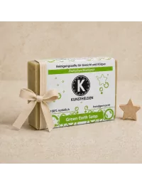 Gesicht - & Duschseife mit Eisenkraut & grüner Ton - Naturseife Green Earth Soap - als Geschenk