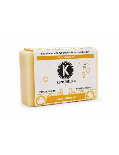 Gesicht - & Duschseife mit Macadamiaöl - Naturseife Pure Shower - mit Verpackung