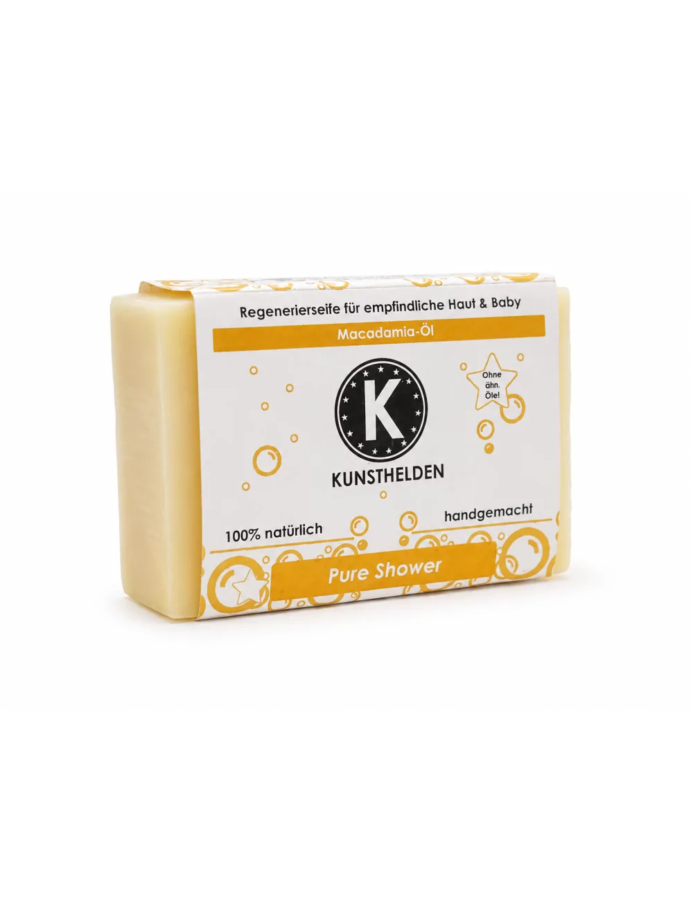 Gesicht - & Duschseife mit Macadamiaöl - Naturseife Pure Shower - mit Verpackung Gesicht - & Duschseife mit Macadamiaöl - Naturseife Pure Shower - mit Verpackung