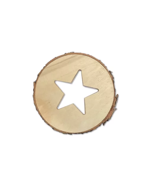 Geschenkset Weihnachten Naturseife & Holzunterlage - Stern - Bild von oben