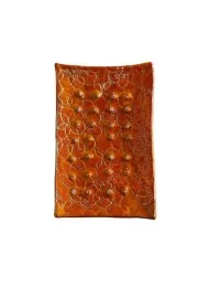 Seifenschale Ton rechteckig orange ohne Loch oben