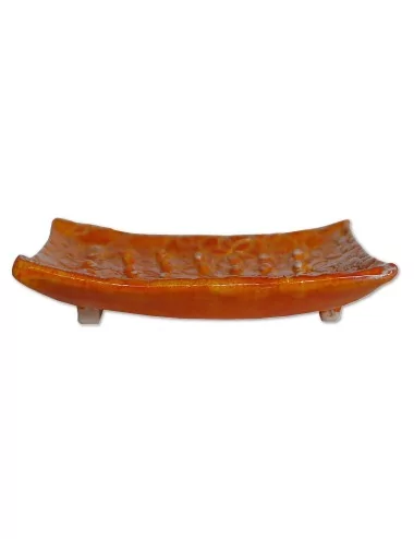 Seifenschale Ton rechteckig orange mit Seife