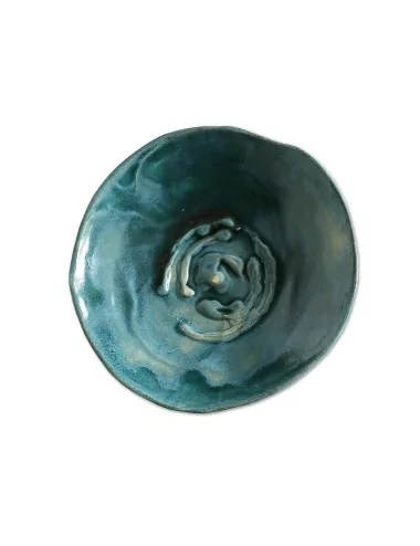 Seifenschale Ton rund klein azur blau ohne Loch oben Seifenschale Ton rund klein azur blau ohne Loch oben