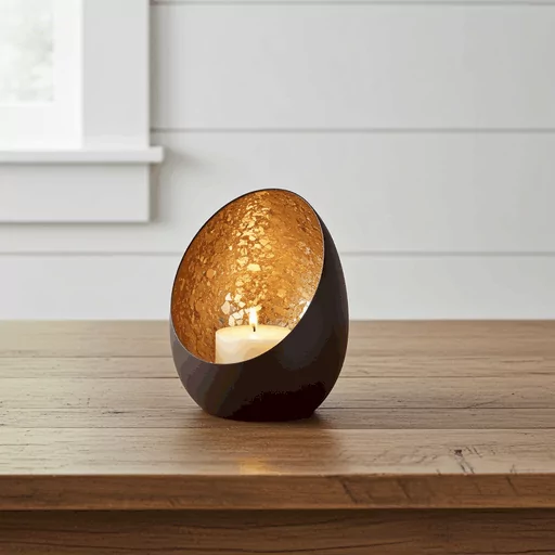 Teelicht klein gold-schwarz